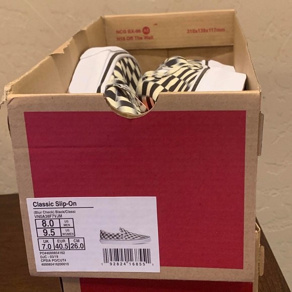 Vans Classic Slip-On Skate Shoes Women's Blur Chec - Picture 7 of 8